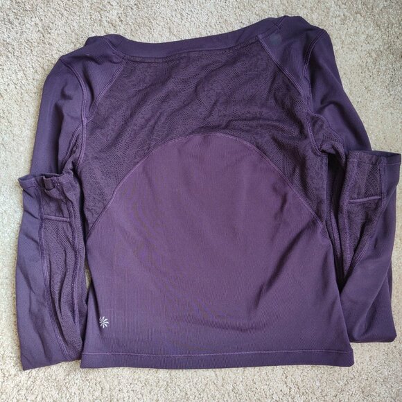 Athleta Shanti Lace Top Deep Crocus Violet Purple Active shirt XS - Picture 6 of 8